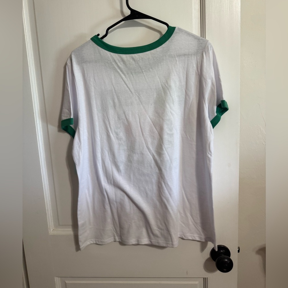 Freeze Preppy Pickleball Courtside Champion Ringer Tee in Pink and Green - Picture 6 of 6